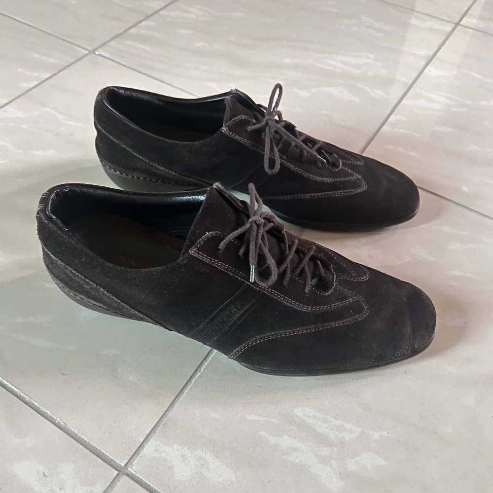 #2747 Bruno Magli HandMade Italy Brown Lace Up Casual Shoes Sole Suede 13M